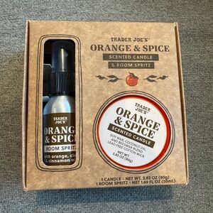 Trader Joe’s Room Spritz and Candle - Fall scent, pumpkin, orange, spice